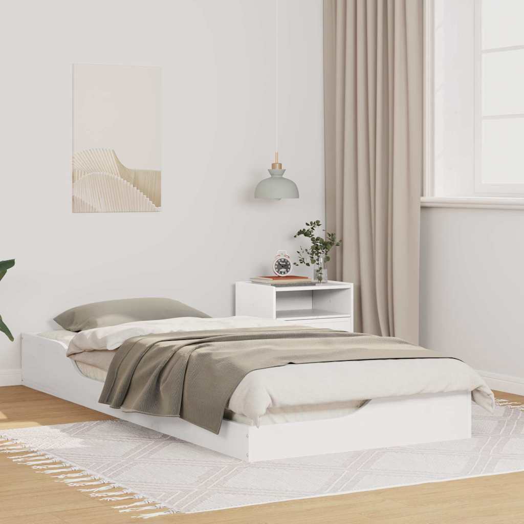 Sängram Vit 100 x 210 cm Massiv furu