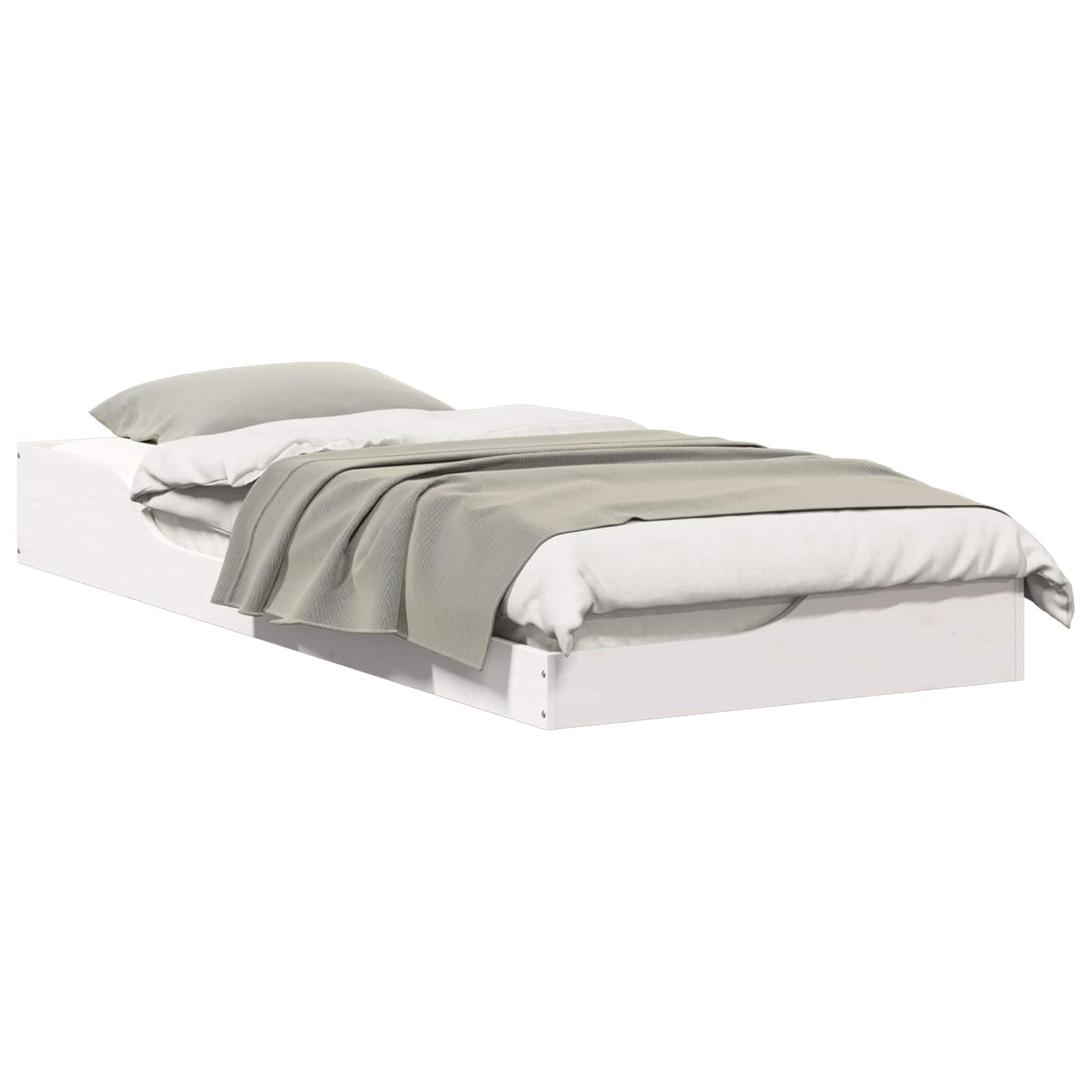 Sängram Vit 100 x 210 cm Massiv furu