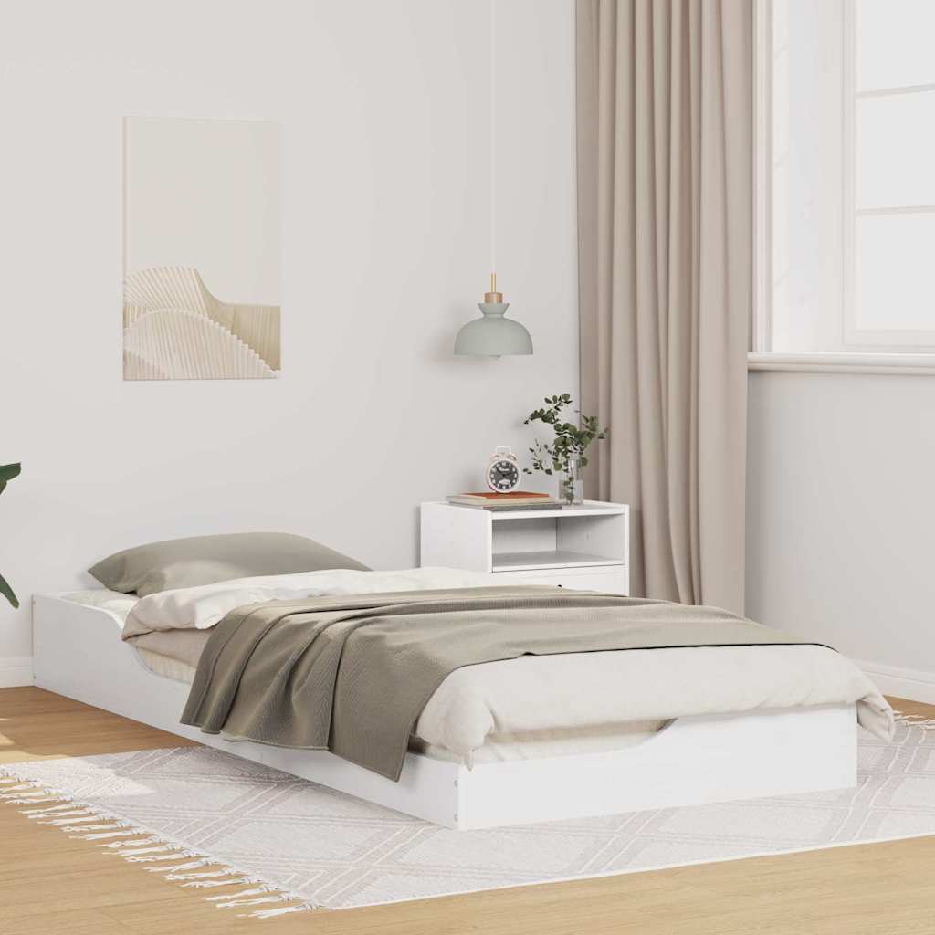 Sängram Vit 80 x 220 cm Massiv furu