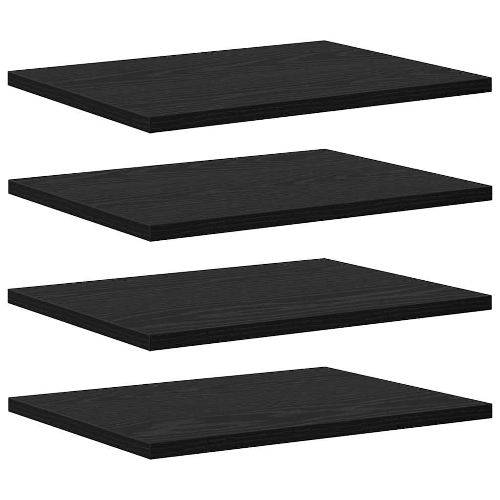 Bokhylla Bräda 4 pcs Svart 40 x 30 x 1.5 cm Konstruerat trä