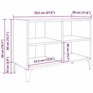 TV-bänkset Väggmonterad Svart 69,5 x 30 x 50 cm Konstruerat trä