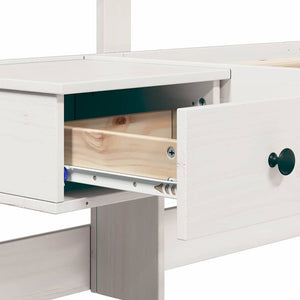 Sängram med huvudgavel Vit 135 x 190 cm Massiv furu