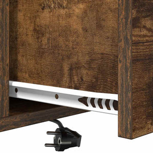 Nattduksbord 2 pcs Rökt ek 40 x 31 x 60 cm Konstruerat trä