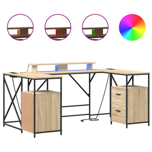 Skrivbord Sonoma-ek 182 x 101 x 87,5 cm Konstruerat trä
