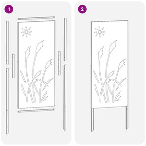 Trädgårds integritetsskärm Vit 50 x 140 cm Kallvalsat stål