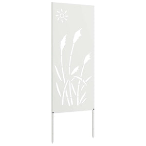 Trädgårds integritetsskärm Vit 50 x 140 cm Kallvalsat stål