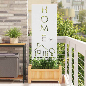 Trädgårds integritetsskärm Vit 50 x 140 cm Kallvalsat stål