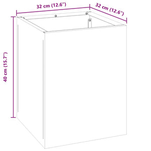 Trädgårdsplanterare Rostfritt stål 32 x 32 x 40 cm