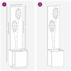 Trädgårds integritetsskärm Vit 32 x 140 cm Kallvalsat stål