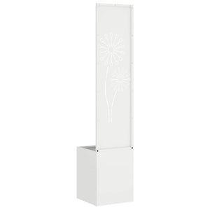 Trädgårds integritetsskärm Vit 32 x 140 cm Kallvalsat stål