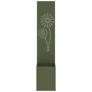 Trädgårds integritetsskärm Olivgrön 32 x 140 cm Kallvalsat stål