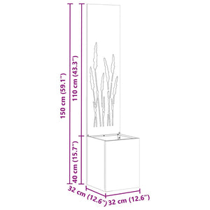 Trädgårds integritetsskärm Svart 32 x 140 cm Kallvalsat stål