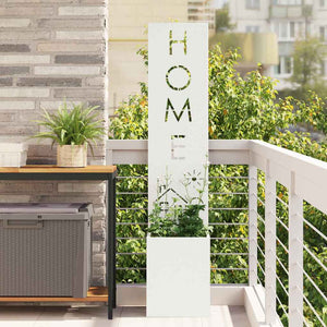 Trädgårds integritetsskärm Vit 32 x 140 cm Kallvalsat stål