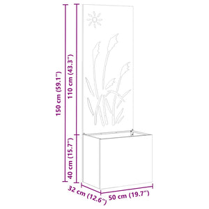 Trädgårds integritetsskärm Silver 50 x 140 cm Rostfritt stål