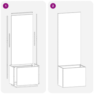 Trädgårds integritetsskärm Vit 50 x 140 cm Kallvalsat stål