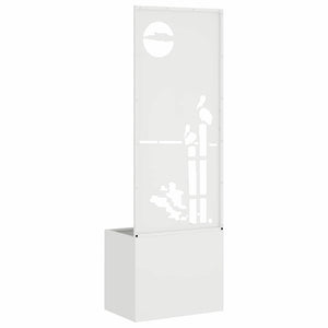 Trädgårds integritetsskärm Vit 50 x 140 cm Kallvalsat stål