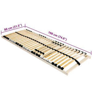 Ribbad sängbotten Brun 80 x 190 cm Massivt bokträ