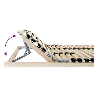 Ribbad sängbotten Brun 140 x 190 cm Massivt bokträ