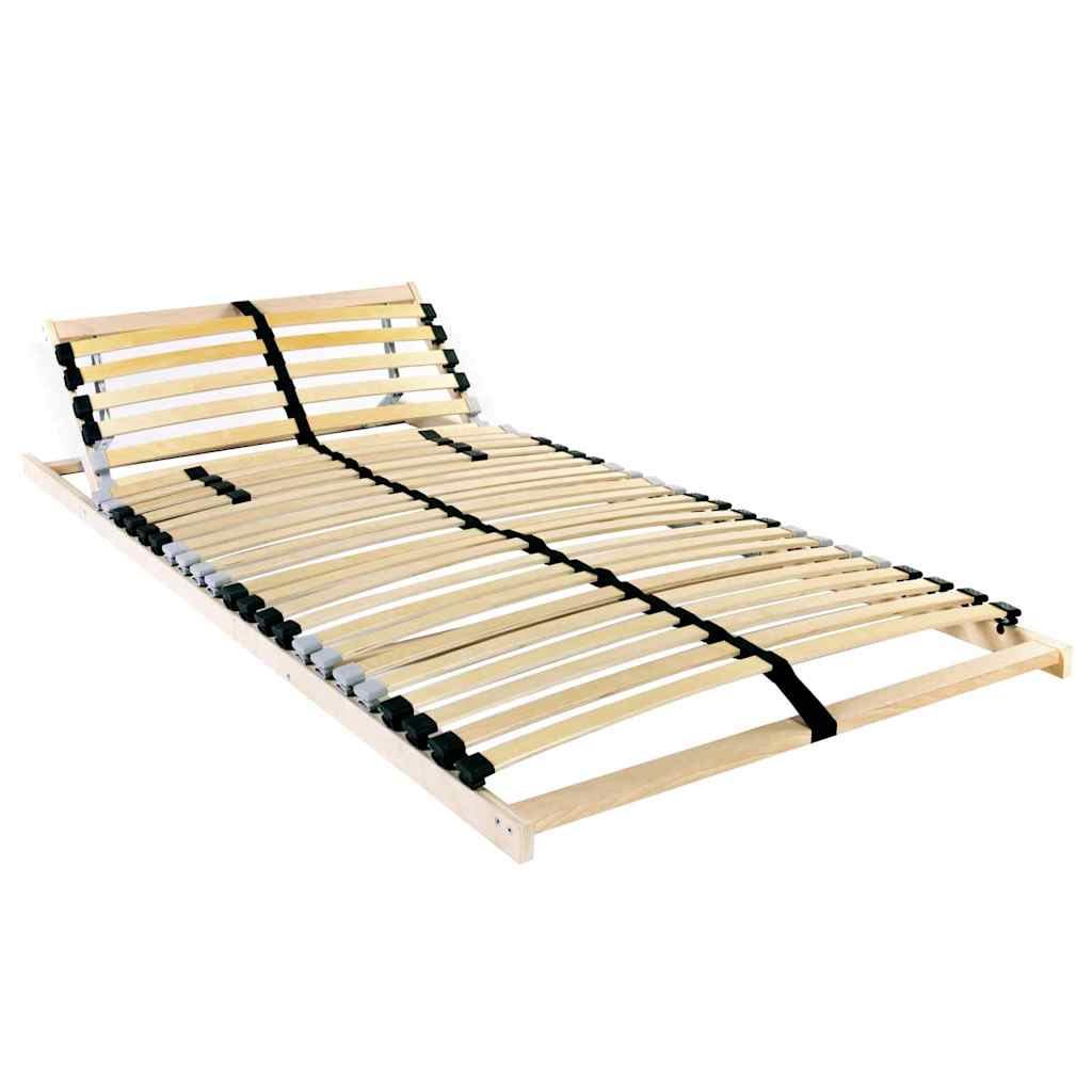 Ribbad sängbotten Brun 140 x 190 cm Massivt bokträ
