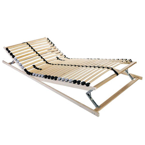 Ribbad sängbotten Brun 120 x 190 cm Massivt bokträ