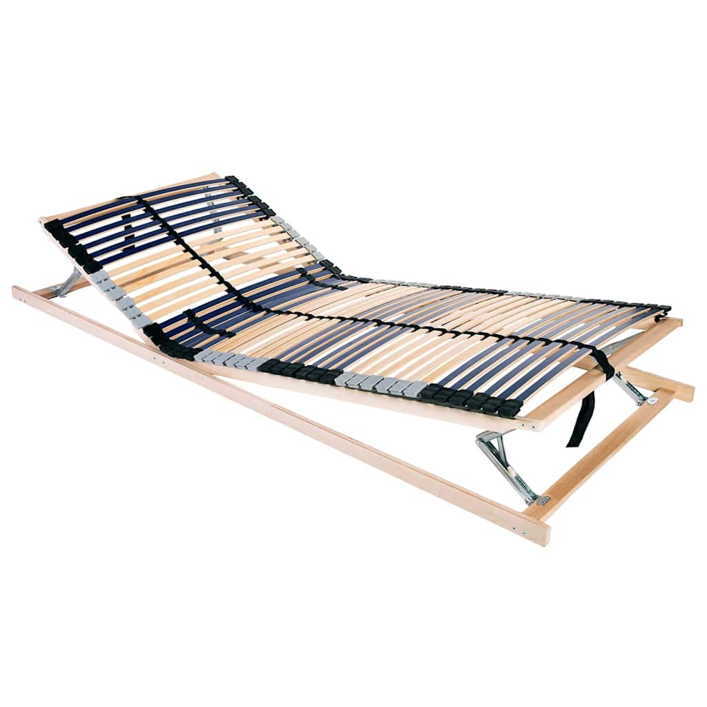 Ribbad sängbotten Brun 80 x 190 cm Massivt bokträ