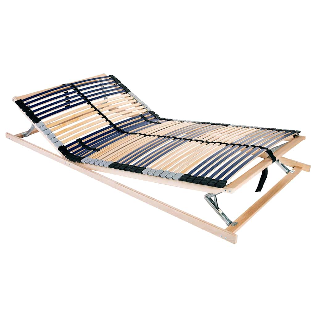 Ribbad sängbotten Brun 140 x 190 cm Massivt bokträ