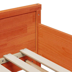 Sängram med huvudgavel Vaxbrun 80 x 200 cm Konstruerat trä