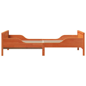 Sängram med huvudgavel Vaxbrun 80 x 200 cm Konstruerat trä