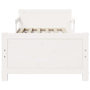 Sängram med huvudgavel Vit 80 x 200 cm Konstruerat trä