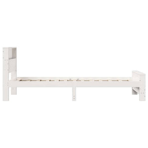 Sängram med huvudgavel Vit 75 x 190 cm Konstruerat trä