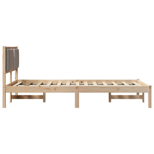 Sängram med huvudgavel Taupe 120 x 190 cm Massiv furu