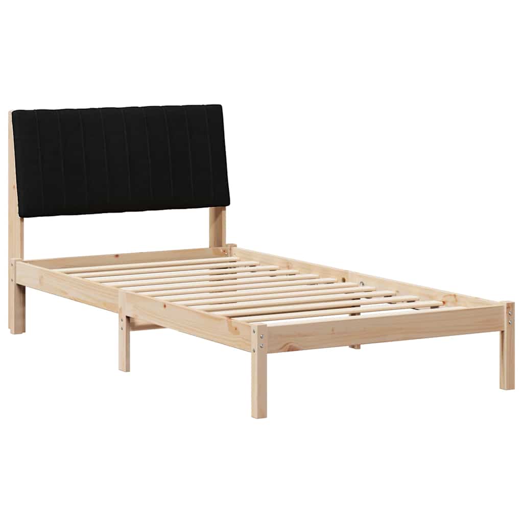 Sängram med huvudgavel Brun 100 x 200 cm Massiv furu