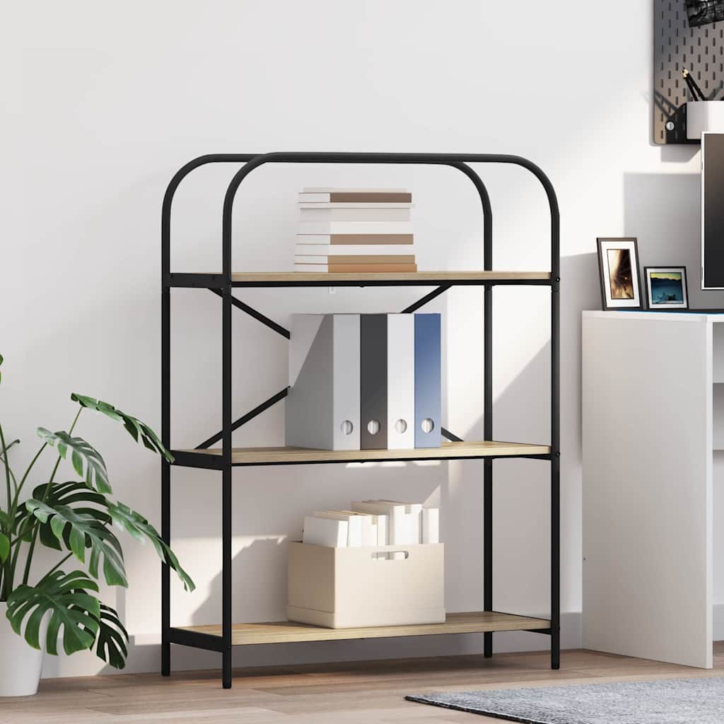 Hyllsystem 3 nivåer 80 x 30 x 109 cm Konstruerat trä Sonoma-ek