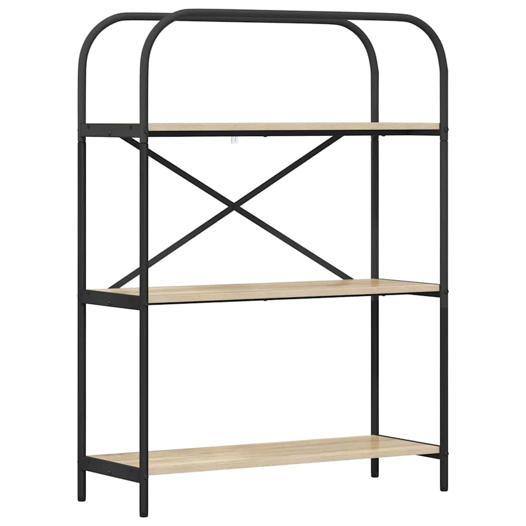 Hyllsystem 3 nivåer 80 x 30 x 109 cm Konstruerat trä Sonoma-ek