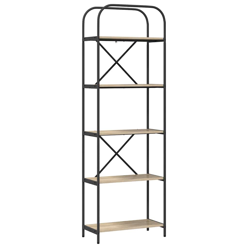 Hyllsystem 5 nivåer 60 x 30 x 183 cm Konstruerat trä Sonoma-ek