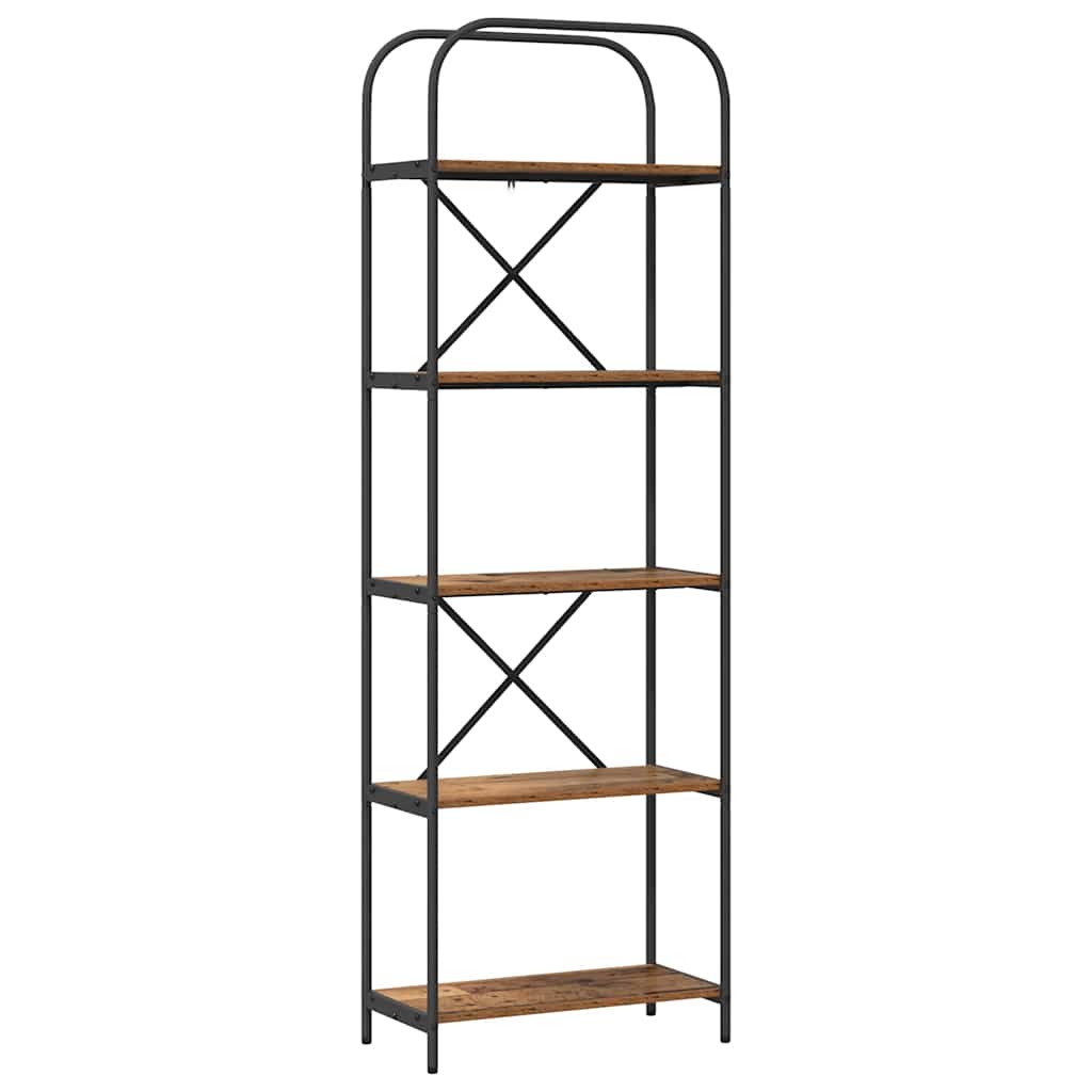 Hyllsystem 5 nivåer 60 x 30 x 183 cm Konstruerat trä