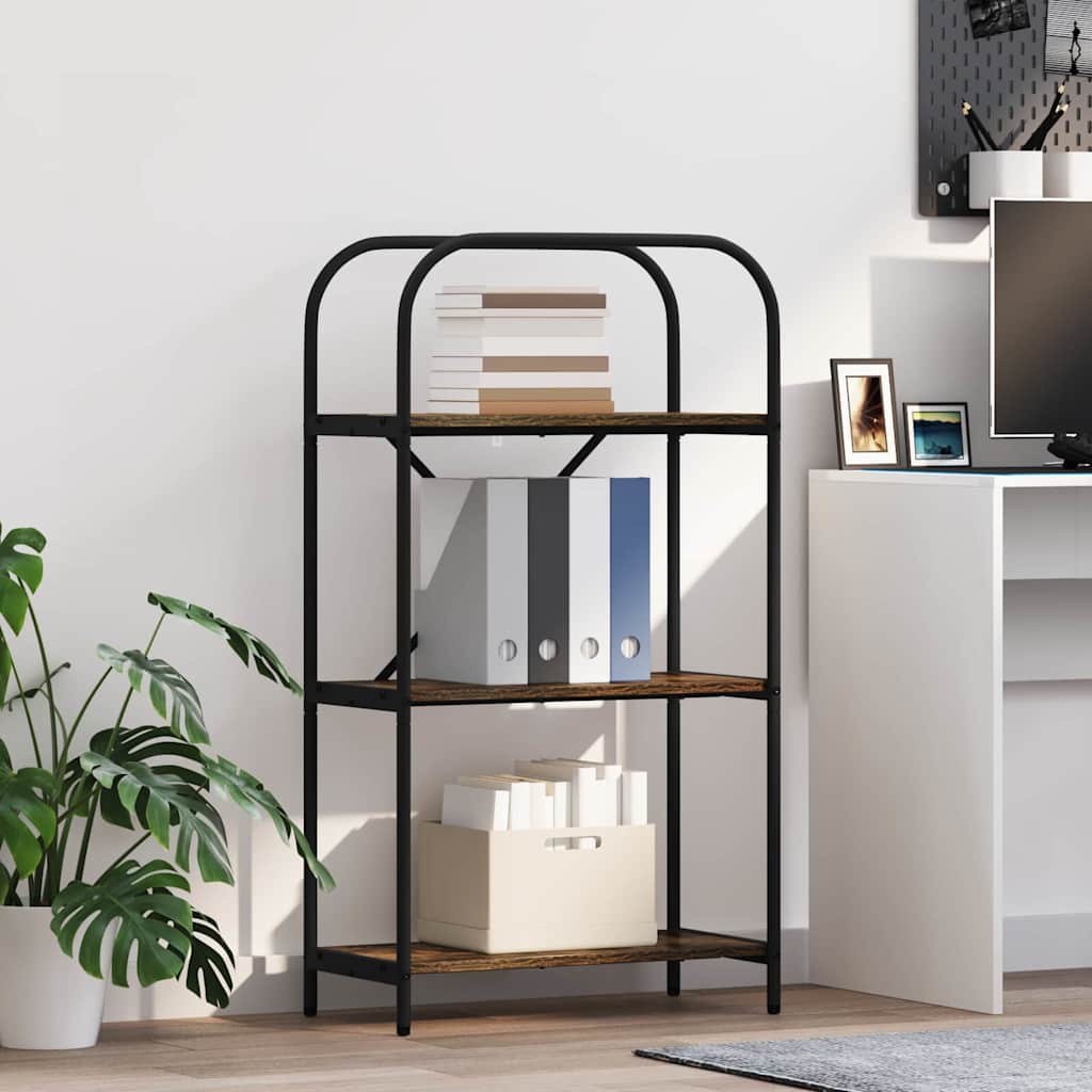 Hyllsystem 3 nivåer 60 x 30 x 109 cm Konstruerat trä Rökt ek