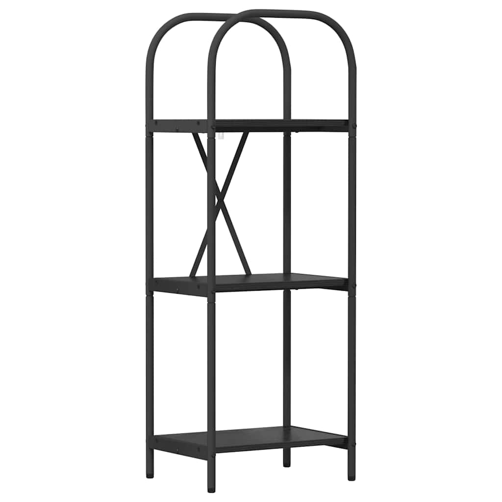 Hyllsystem 3 nivåer 40 x 30 x 109 cm Konstruerat trä Svart Ek