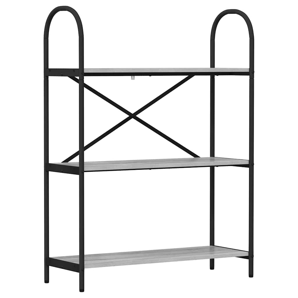 Hyllsystem 3 nivåer 80 x 30 x 109 cm Konstruerat trä Grå Sonoma
