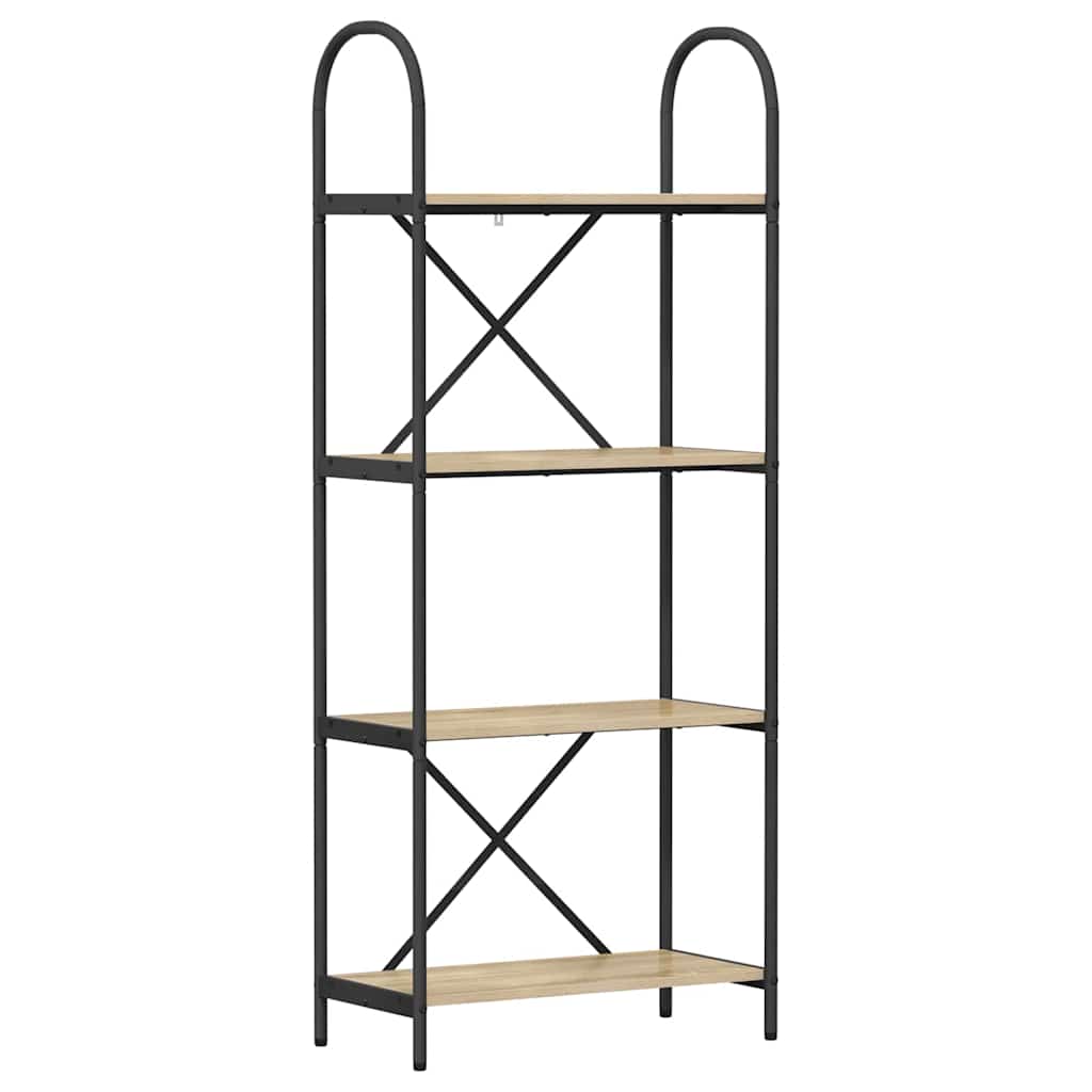 Hyllsystem 4 nivåer 60 x 30 x 146 cm Konstruerat trä Sonoma-ek
