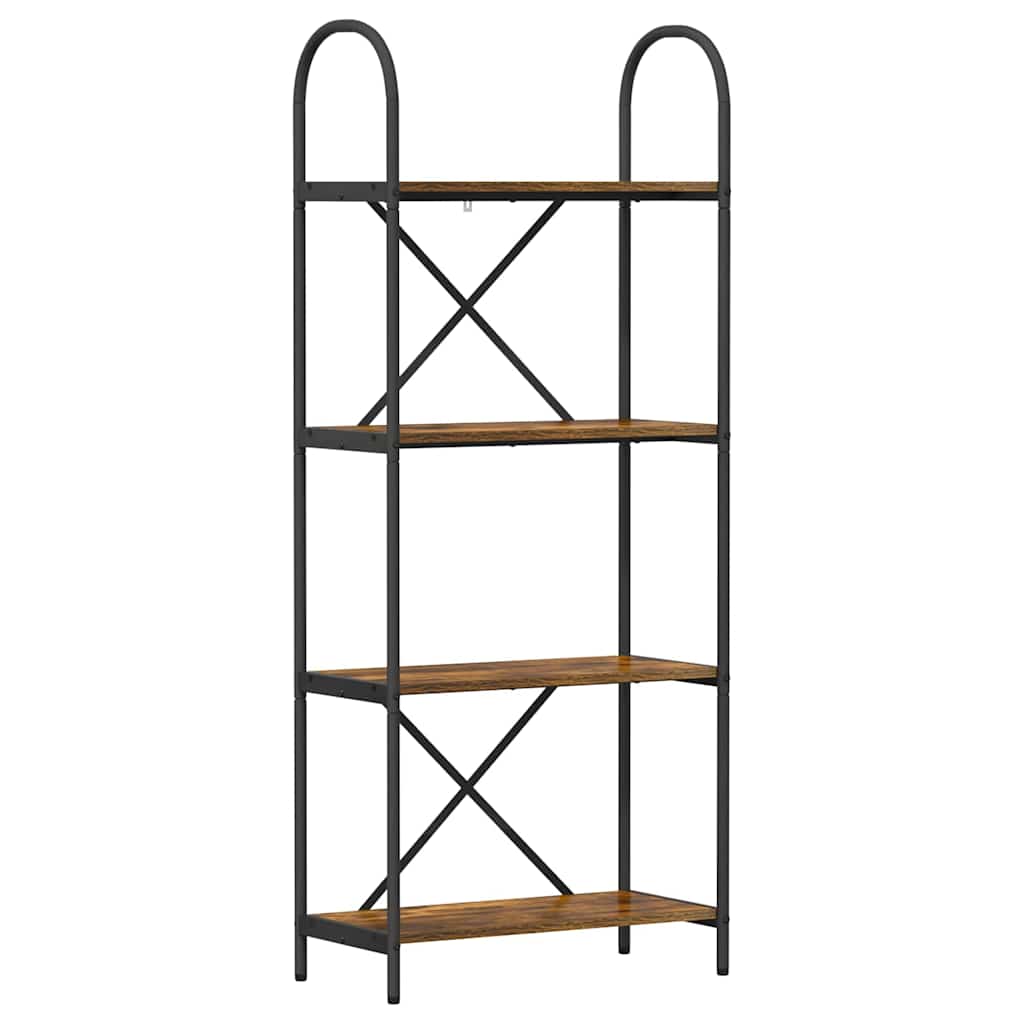 Hyllsystem 4 nivåer 60 x 30 x 146 cm Konstruerat trä Rökt ek