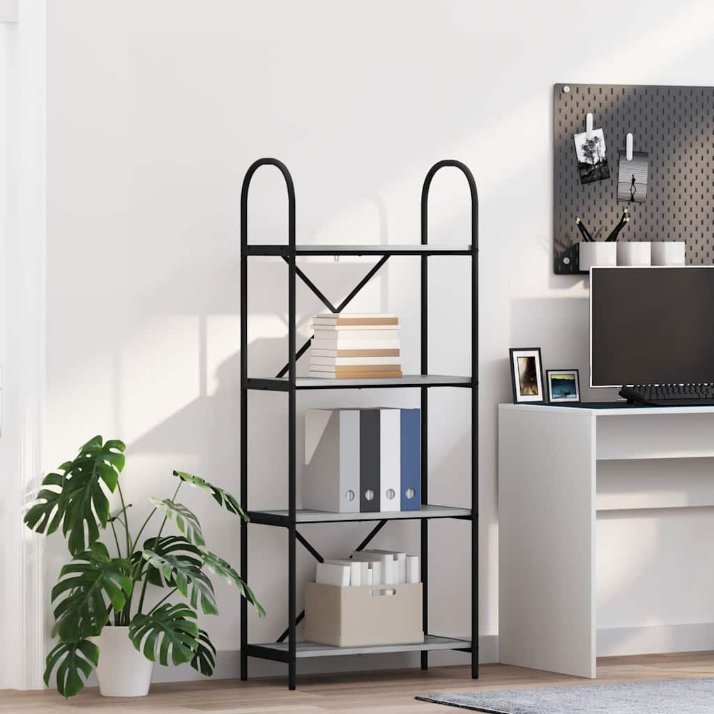 Hyllsystem 4 nivåer 60 x 30 x 146 cm Konstruerat trä Grå Sonoma