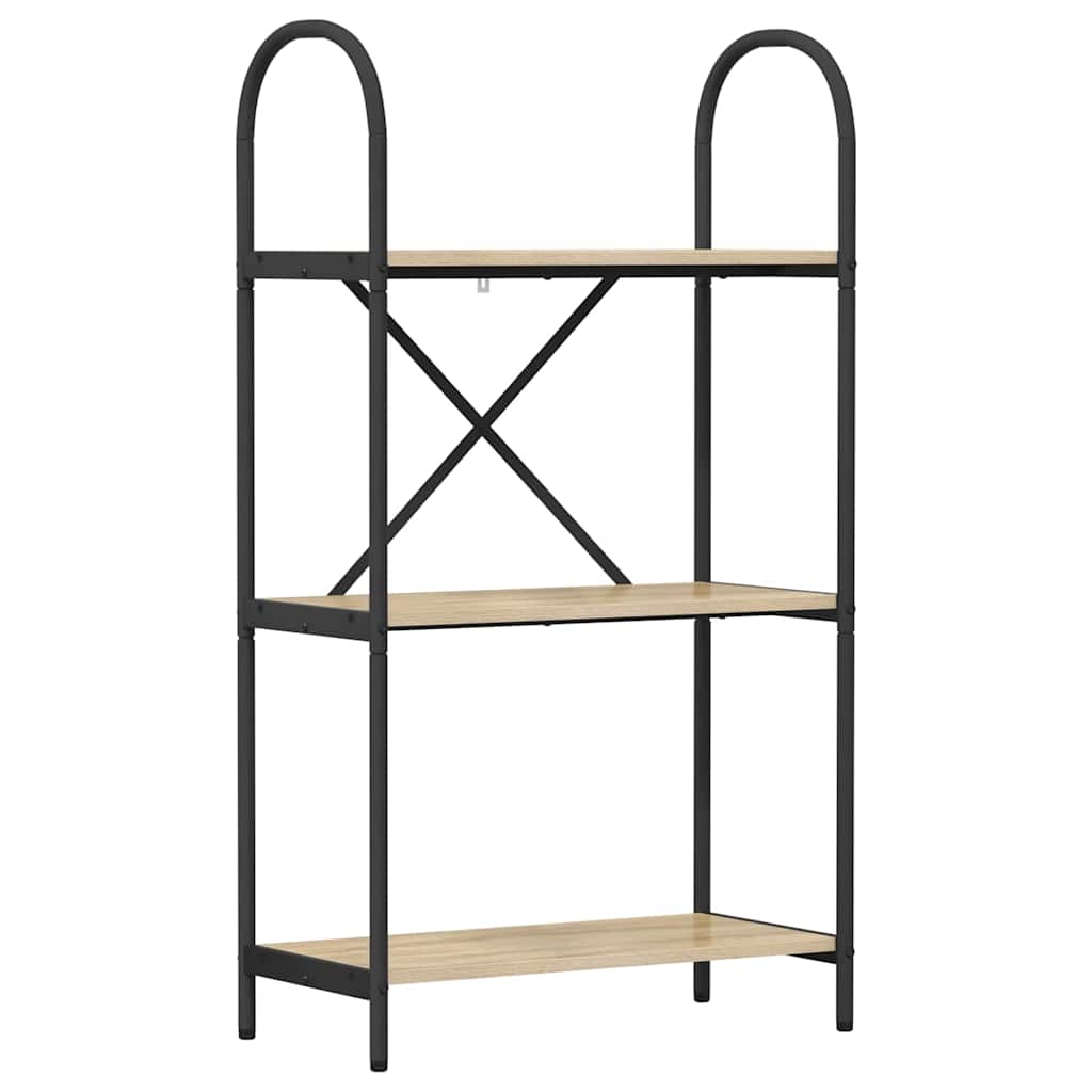 Hyllsystem 3 nivåer 60 x 30 x 109 cm Konstruerat trä Sonoma-ek