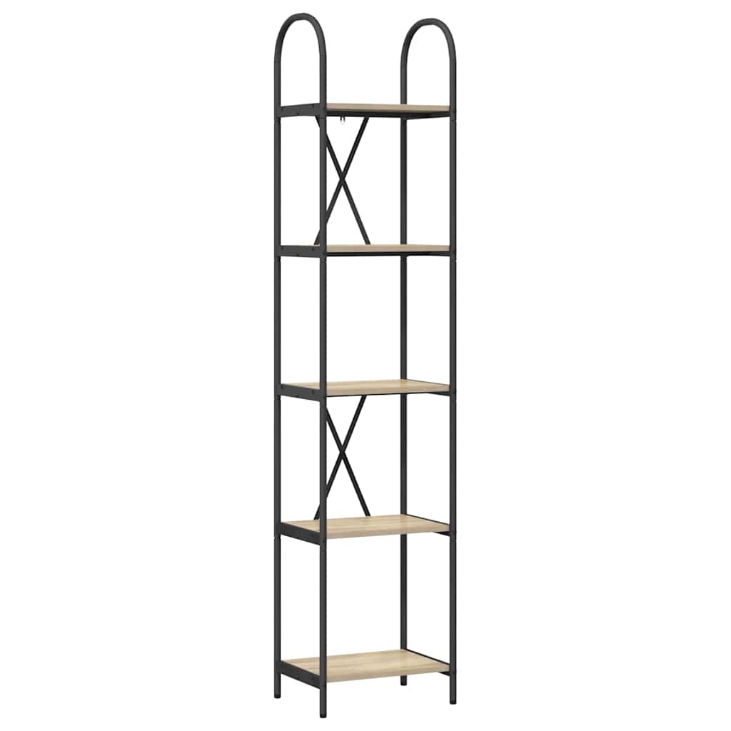 Hyllsystem 5 nivåer 40 x 30 x 183 cm Konstruerat trä Sonoma-ek