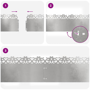 Gräskanter 20 pcs Silver 103 x 0,05 x 22 cm Rostfritt stål