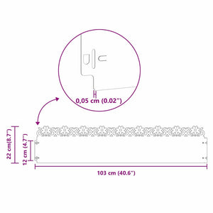 Gräskanter 20 pcs Silver 103 x 0,05 x 22 cm Rostfritt stål