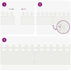 Gräskanter 10 pcs Vit 103 x 0,05 x 22 cm Stål