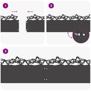 Gräskanter 30 pcs Svart 103 x 0,05 x 22 cm Stål
