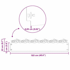 Gräskanter 10 pcs Antracit 103 x 0,05 x 22 cm Stål