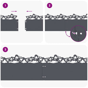 Gräskanter 20 pcs Antracit 103 x 0,05 x 22 cm Stål